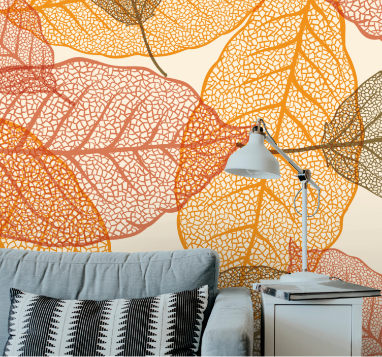 Wall mural nature with detailed leaf designs - TenStickers