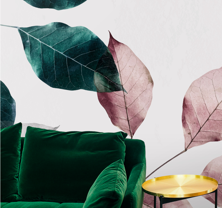 Wall mural nature with graceful leaf designs - TenStickers