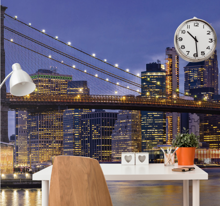 Wall mural new york brooklyn bridge skyline - TenStickers