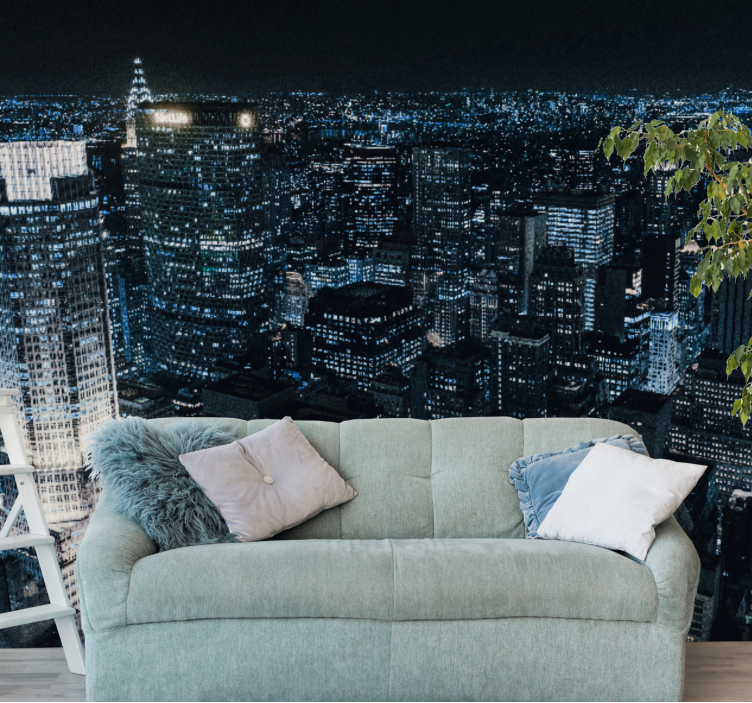 Wall mural new york nighttime skyline view - TenStickers