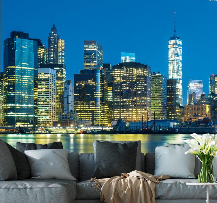 Wall mural new york nyc skyline at night - TenStickers