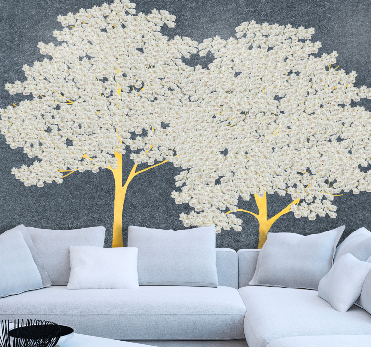 Wall mural trees elegant tree silhouettes - TenStickers