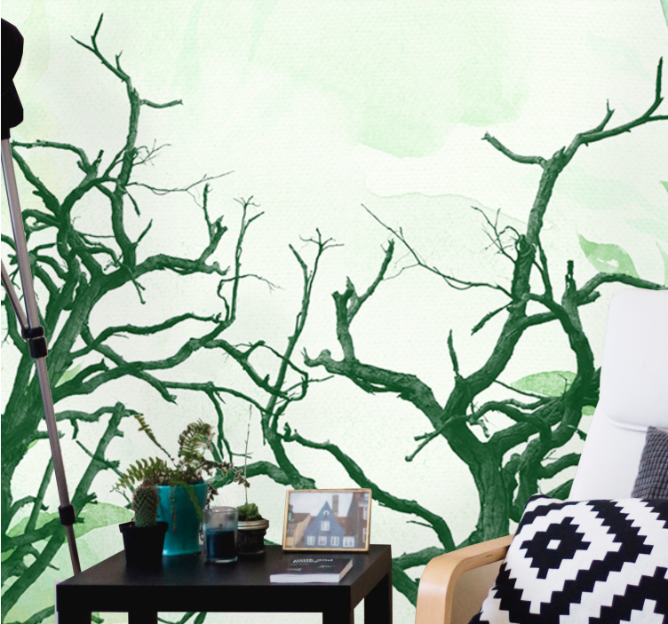 Wall mural trees intricate tree silhouettes - TenStickers