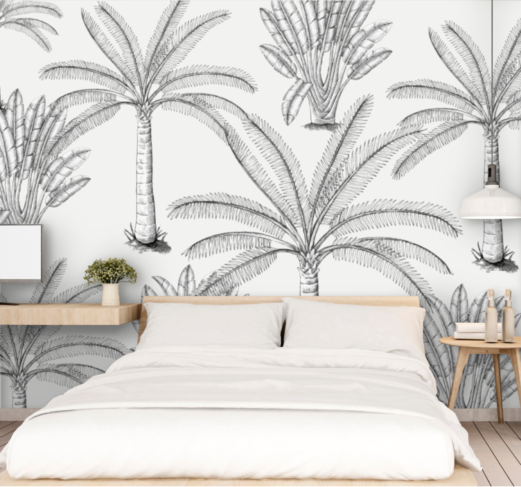 Wall mural trees palm tree illustrations - TenStickers