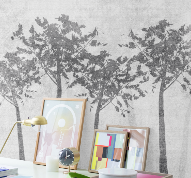 Wall mural trees silhouette tree design - TenStickers