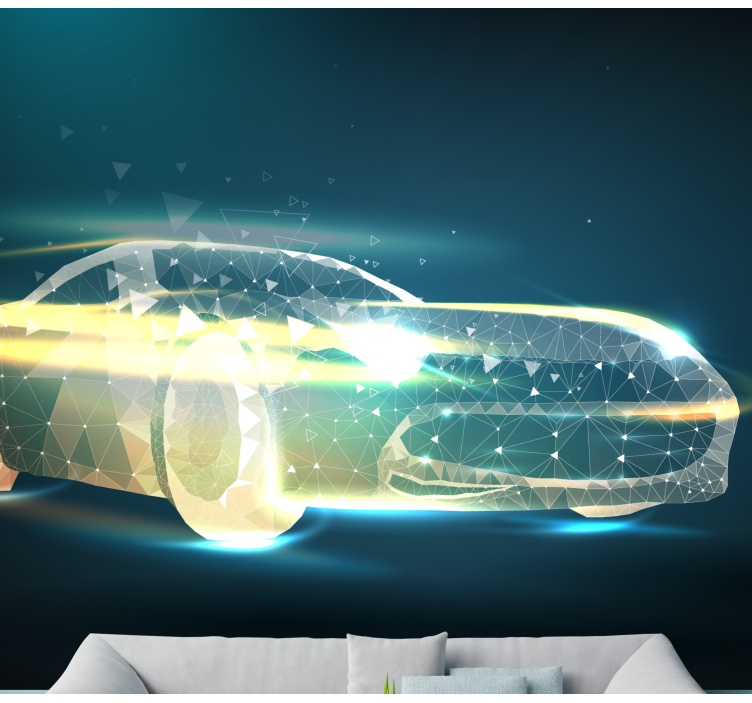 Wall mural vehicle geometric car motion - TenStickers