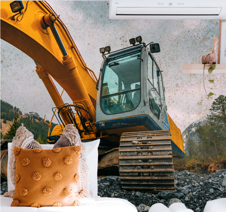 Wall mural vehicle heavy machinery excavator - TenStickers