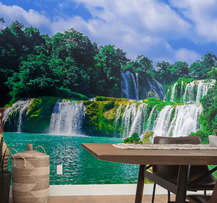 Wall mural waterfall majestic waterfall scenery - TenStickers