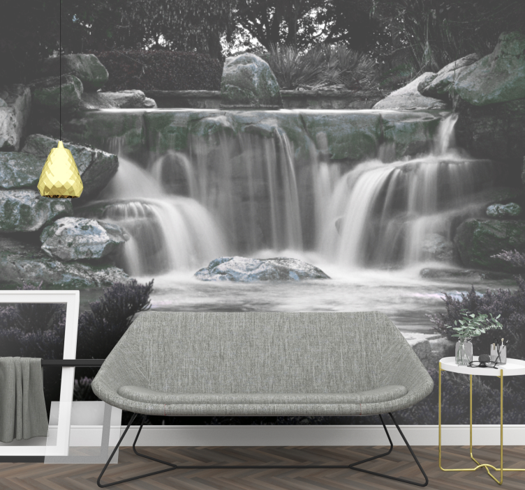 Wall mural waterfall serene waterfall scene - TenStickers