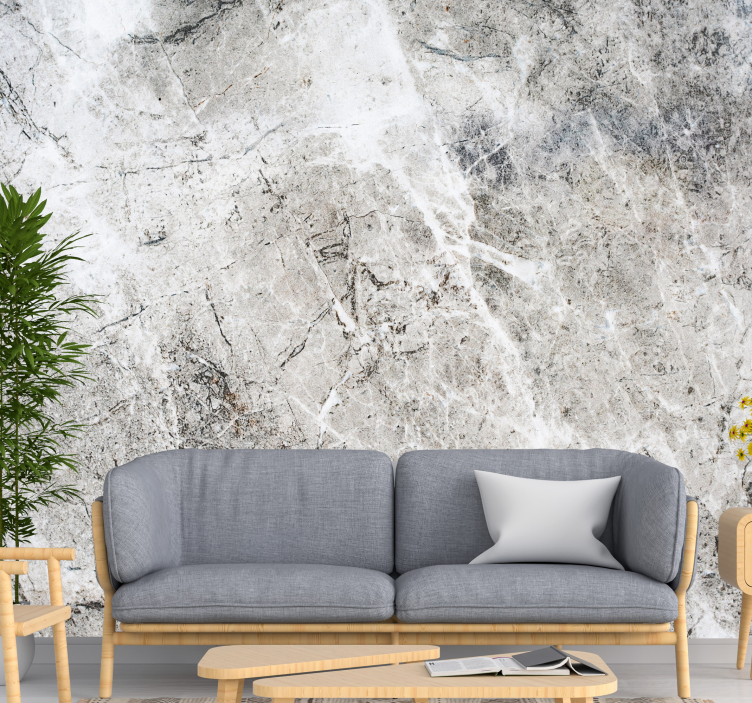 White Marble 3D wall Mural   wall mural - TenStickers