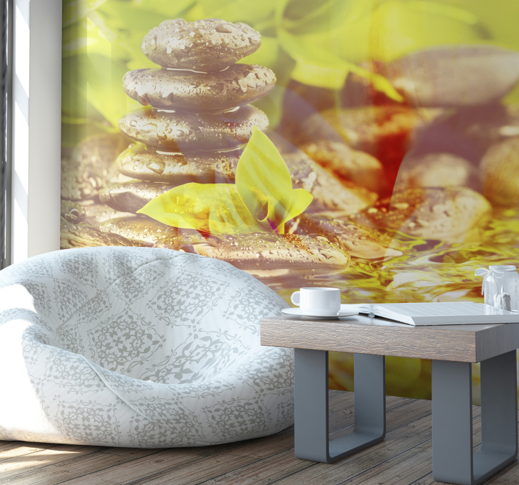 White Orchid zen mural wallpaper - TenStickers