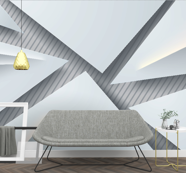 White shattered pieces  3D Wall Mural - TenStickers