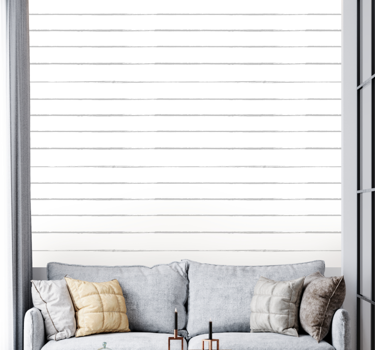 White wall paneling living room wall mural - TenStickers