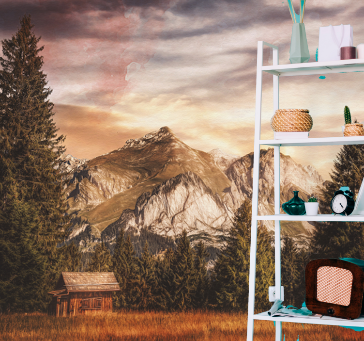 Wilderness Scene wall mural mountain - TenStickers