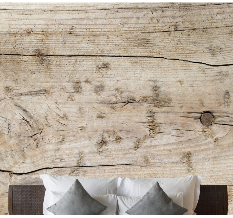 Wooden wall brown dandelion wall mural - TenStickers