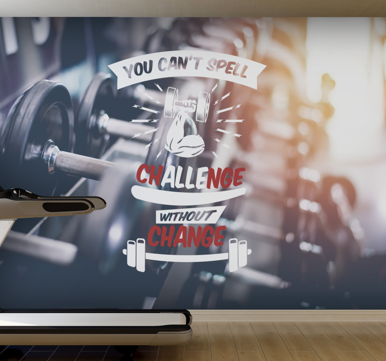 You can't spell challenge without change mural - TenStickers