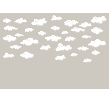 Clouds pattern nursery wall mural - TenStickers