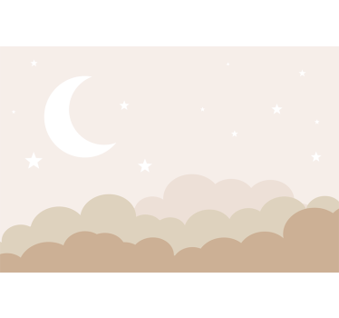 Clouds with stars nursery wall mural - TenStickers