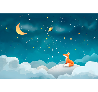 Fox on the sky nursery wall mural - TenStickers