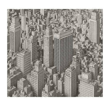 Black and white overview wall mural teen bedroom - TenStickers