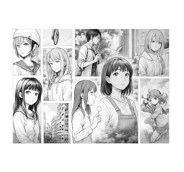 Black and white manga wall mural teen bedroom - TenStickers