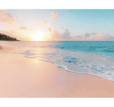 Calmed sunset design under the sea wall mural - TenStickers