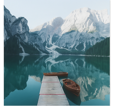 Lago di Braies, Dolomites wall mural mountain - TenStickers