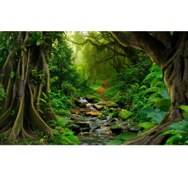 Forest wall mural tropical forest retreat - TenStickers