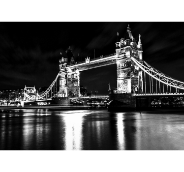 Black and white Tower bridge City wall mural - TenStickers