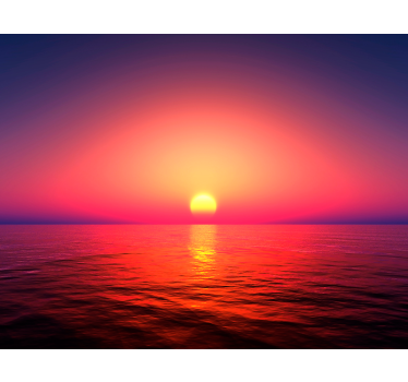 Sun set over the sea landscape wall mural - TenStickers