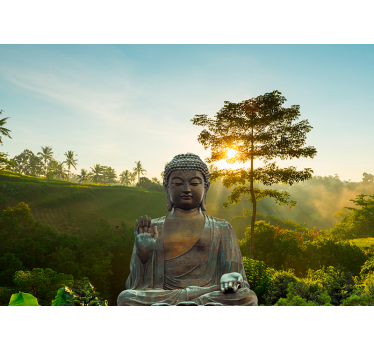 Buddha meditating in nature landscape wall mural - TenStickers