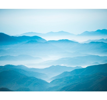 Misty mountain landscape wall mural - TenStickers