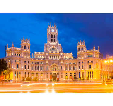 Palacio Cibeles at night  Lounge Photo Wallpaper - TenStickers