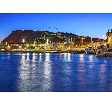 Barcelona atardecer Montjuic Lounge Photo Wallpaper - TenStickers