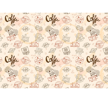 Coffee pattern wall mural - TenStickers