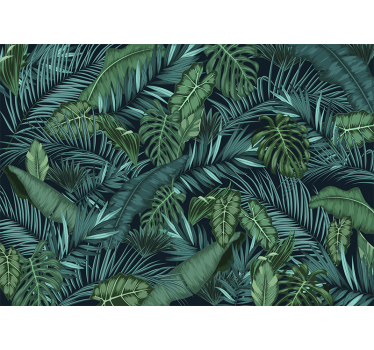 Jungle leafs landscape wall mural - TenStickers