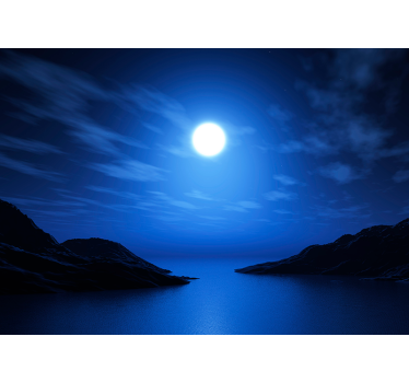 Sea and Moon Wall Mural - TenStickers