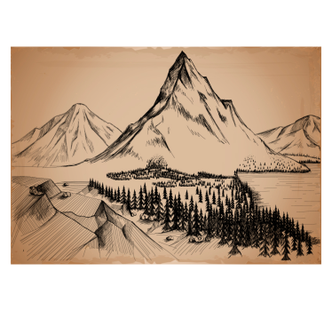 Pines with rocks Forest mural - TenStickers