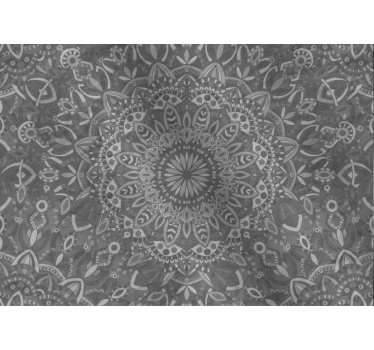 Grey mandala wall mural - TenStickers