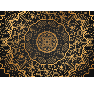 Golden Mandala Wall Mural - TenStickers