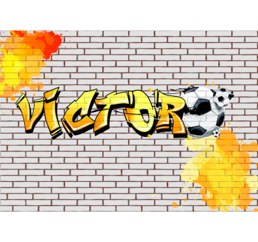 Football Graffiti personalised wall mural - TenStickers
