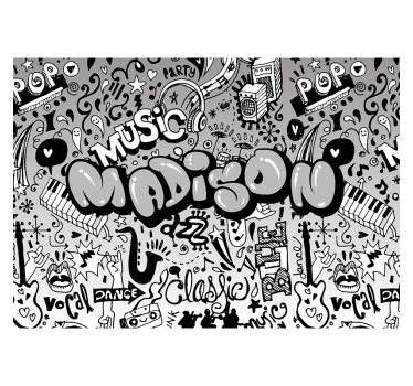 Cool music themed name custom murals - TenStickers