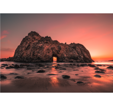 Big rock surrounded Mountain wall mural - TenStickers