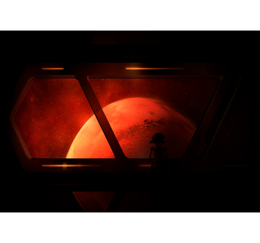 Space wall mural martian landscape view - TenStickers