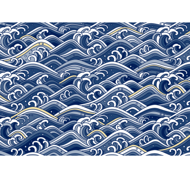 Traditional wave contrast landscape murals - TenStickers