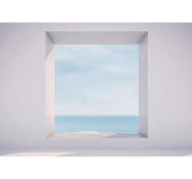 roof window sea view 3d mural wallpaper - TenStickers
