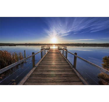 Serene Sunset Pier landscape wall mural - TenStickers