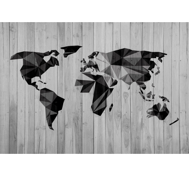 Wall mural world map geometric shapes world map wall mural - TenStickers