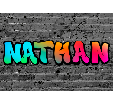Rainbow name in brick custom murals - TenStickers