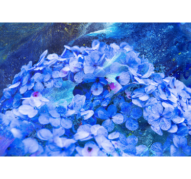 Blue flowers mural wallpaper - TenStickers